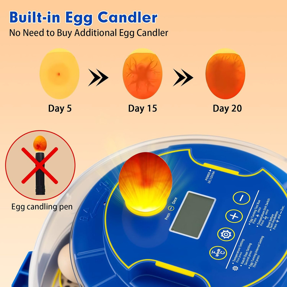18 Egg Incubator Automatic Egg Turner Temperature & Humidity Control, Incubators
