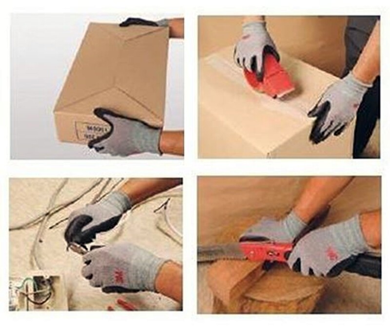 3M Nitrile Rubber Coated Work Gloves, Thin TouchScreen Washable 10 Pack Grey