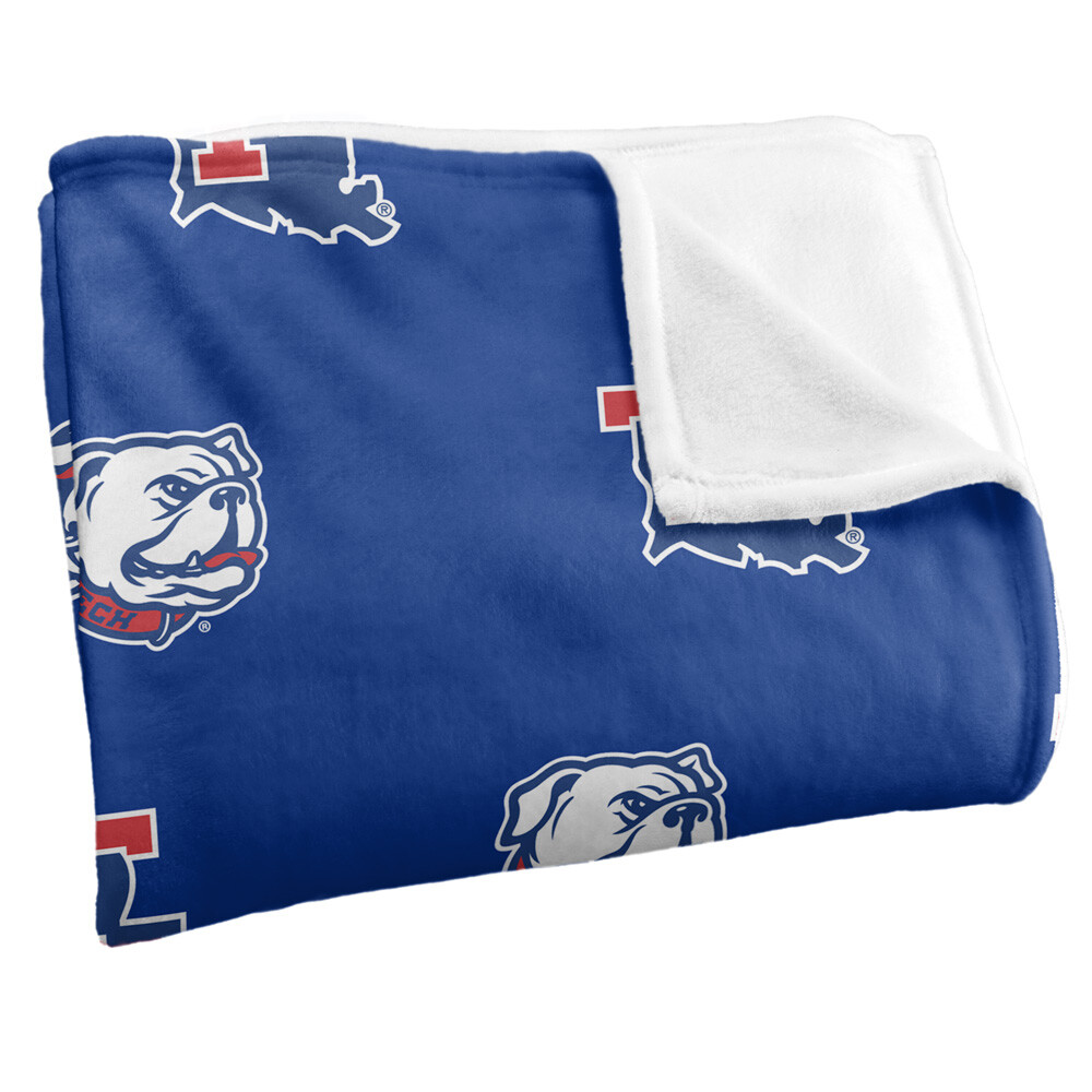 Louisiana Tech University Logo Pattern Silky Touch Super Soft Throw Blanket