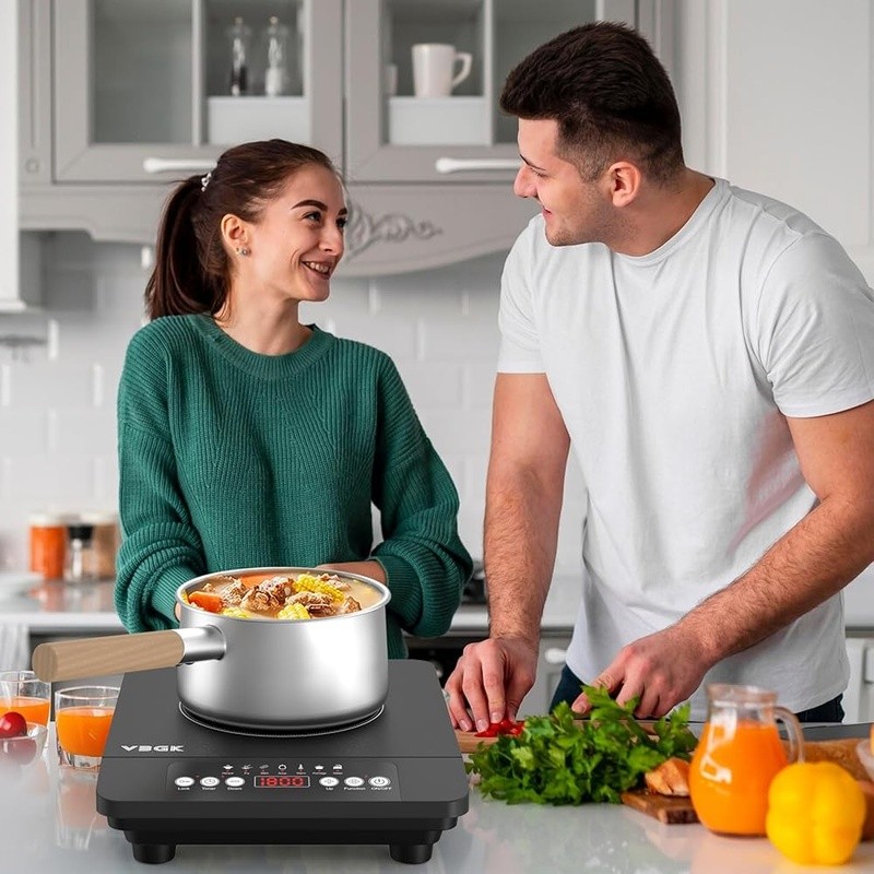 Induction Single Burner Hot Plate Digital Control Safe & Efficient Cooking 110V