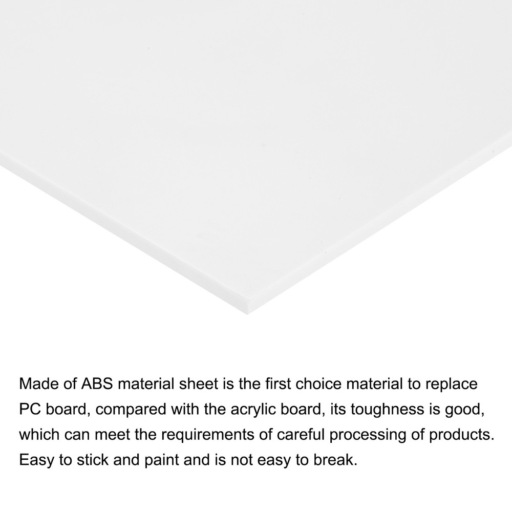 ABS Plastic Sheet 10 x 6 x 0.12" ABS Styrene Sheets White 3 Pcs