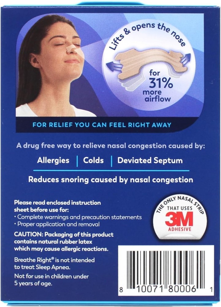 Nasal Strips Tan Small/Medium 30 ea Pack of 4