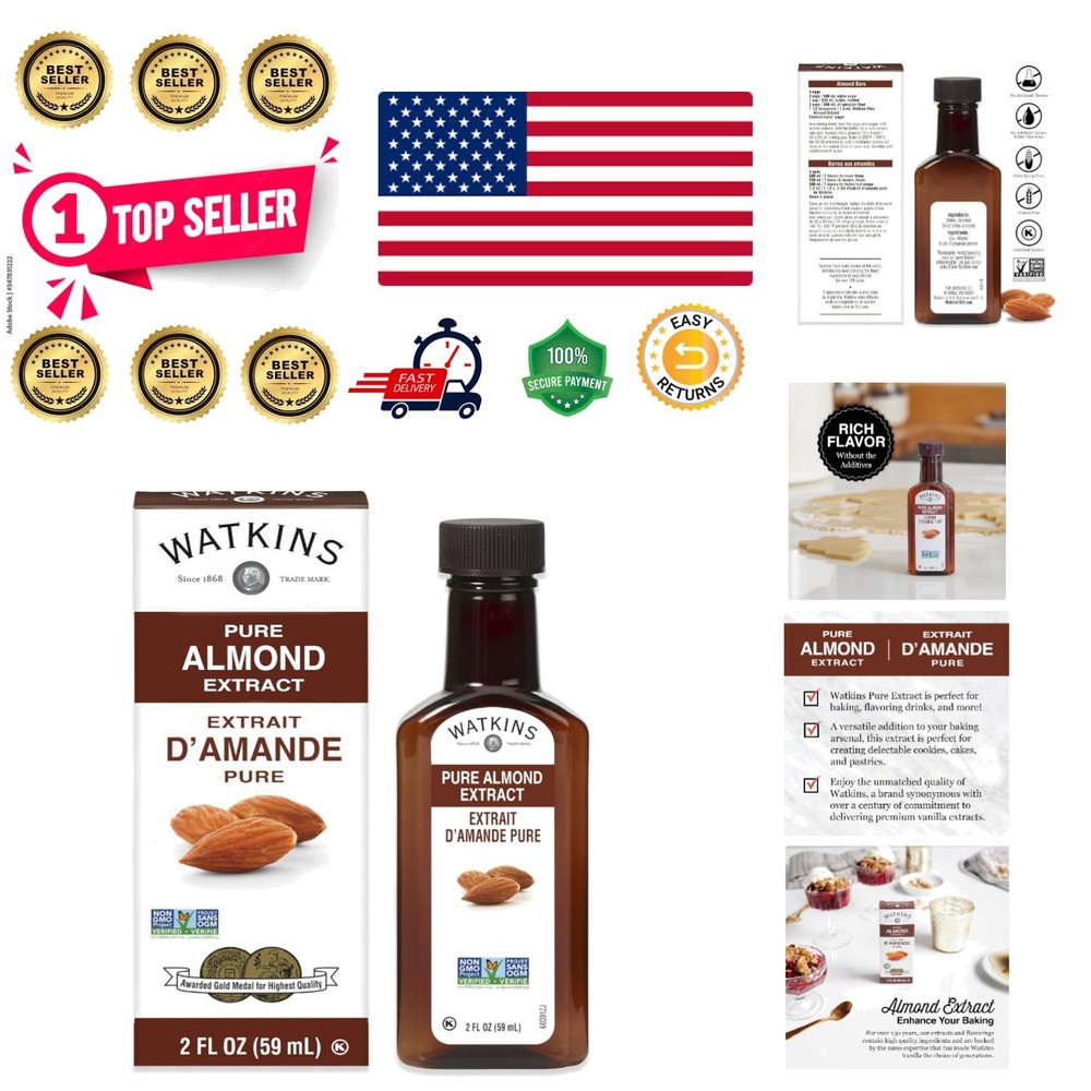 Almond Extract 2 Fl Oz - No Artificial Ingredients, Perfect for Baking