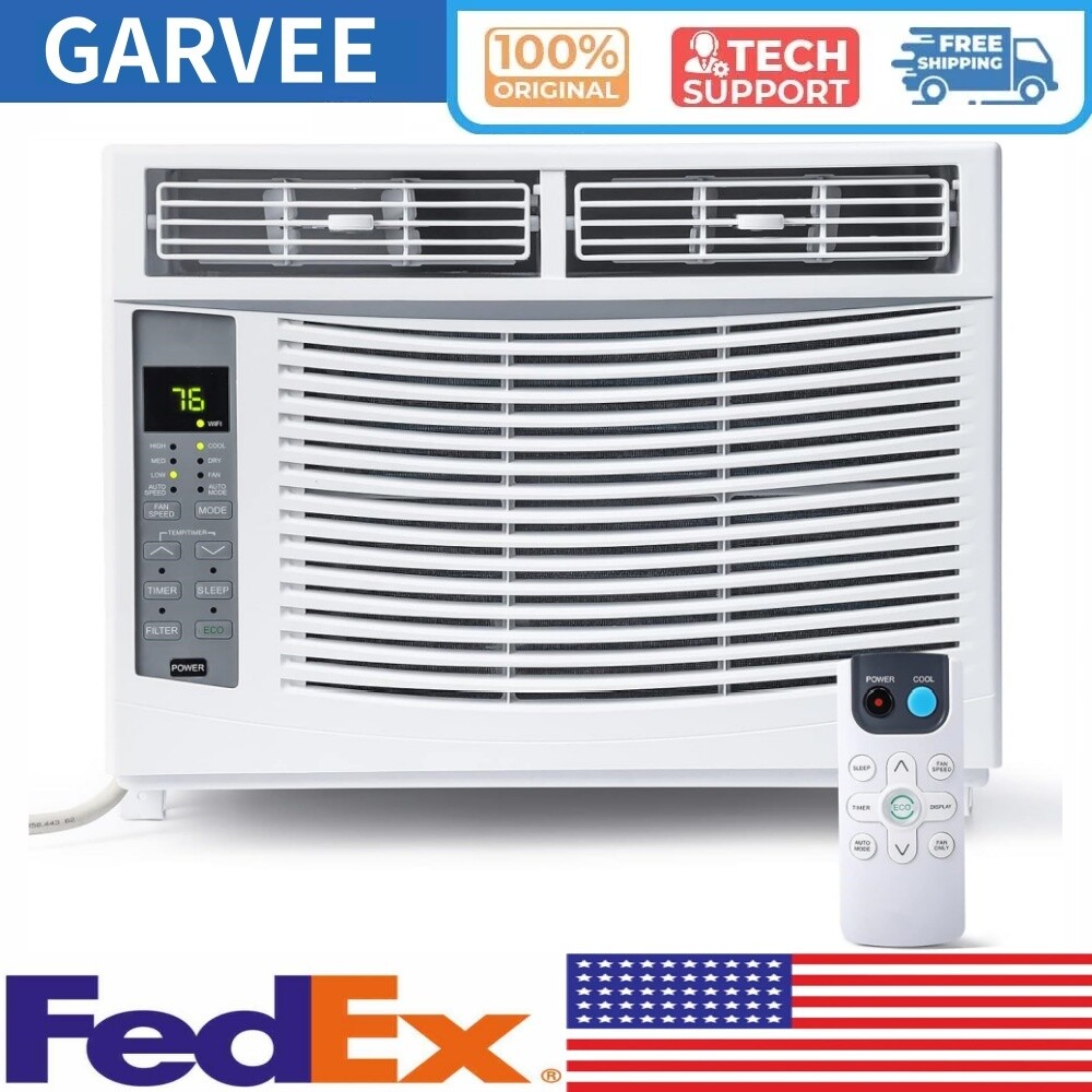 6000 BTU 24H Timer Window Air Conditioner AC Unit with Remote & APP Control