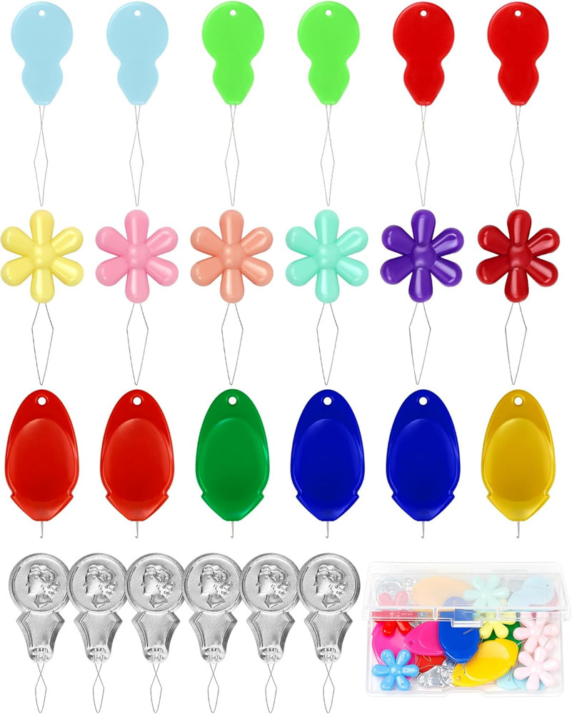 Needle Threaders Kit – 24 PCS Needle Threader for Hand Sewing,4 Type Simple Need