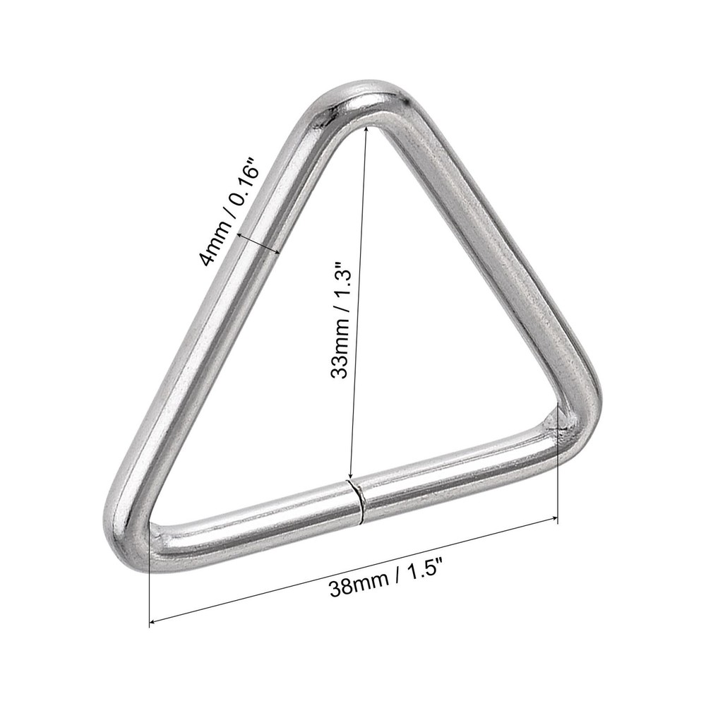 Metal Triangle Ring Buckle 1.5" (38mm) Inner Width 6pcs Width
