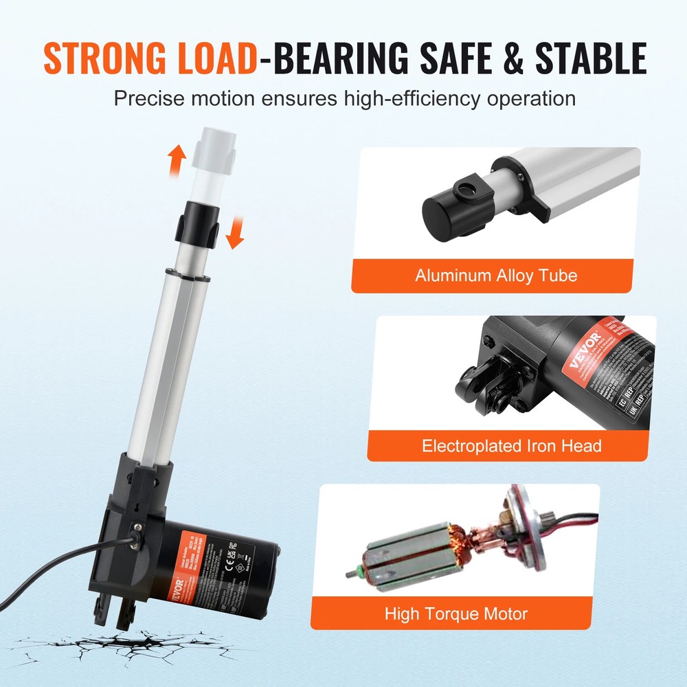 12V Linear Actuator 6000N 5mm/s Electric Linear Motor Controller w Mount Bracket