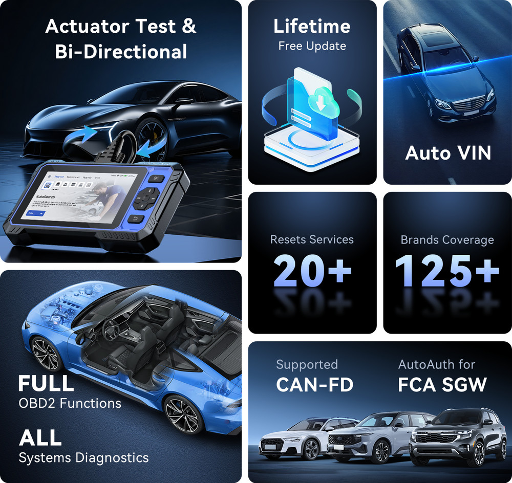 Mucar 682 OBD2 Scanner Full System Car Diagnostic Tool Fault Code Reader CANFD