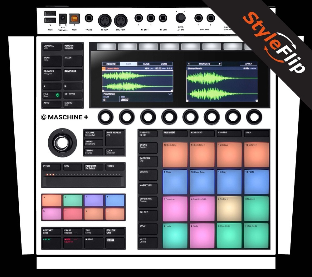Native Instruments Maschine Plus | White | Protective Decal | StyleFlip Skins