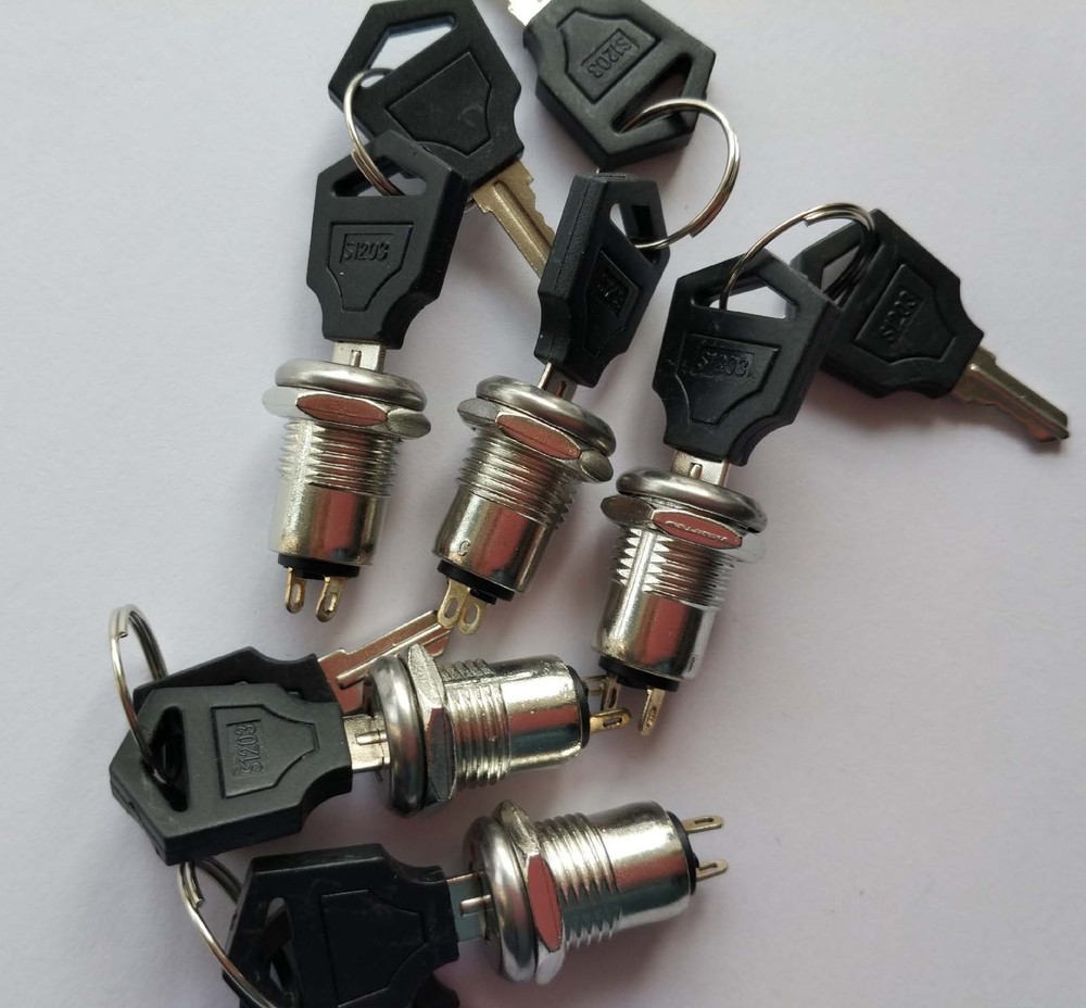 10pcs Key Switch ON/OFF Lock Switch KS-01