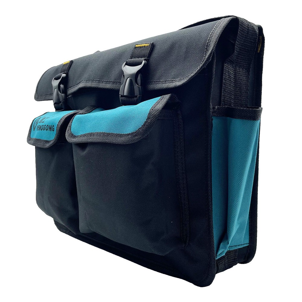 14" Electrician Tool Storage Bag Adjustable Shoulder Strap Oxford Multi Pockets