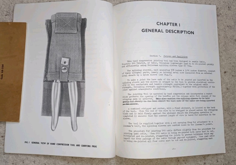 British issue Tools jointing hand compression Manual