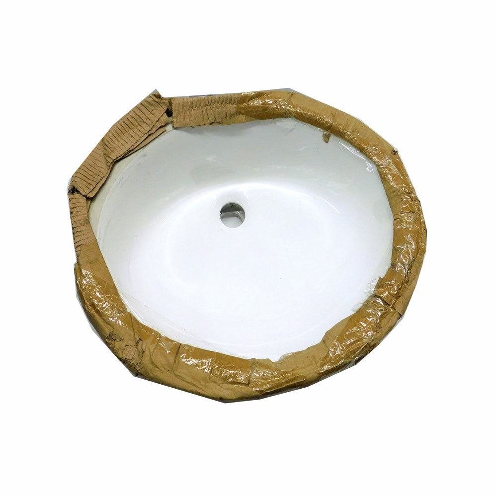 **Qty Available** Sharp Bathroom Sink 17.5" x 14.25" Oval China White Undermount