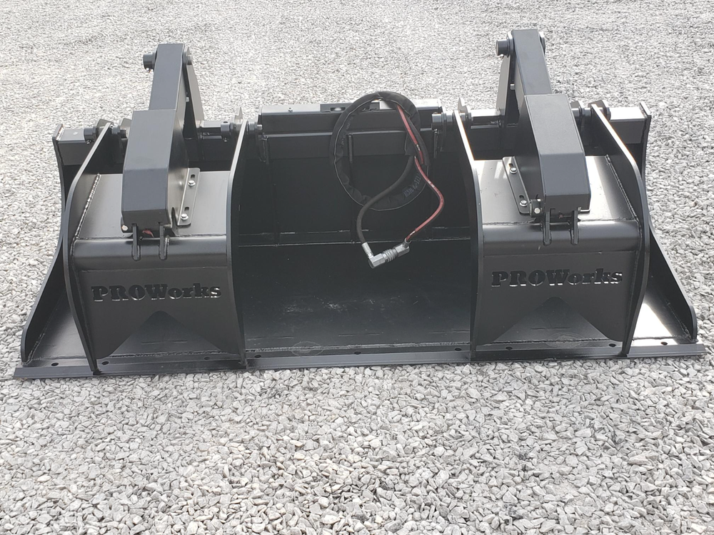 80″ Severe Duty Solid Bottom Bucket Grapple Fits Skid Steer Quick Attach Loader