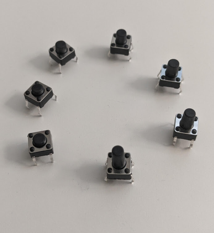 2 pcs Momentary SPST Push Button Switch Normally Open PC Mount Solder Pin 6x6mm