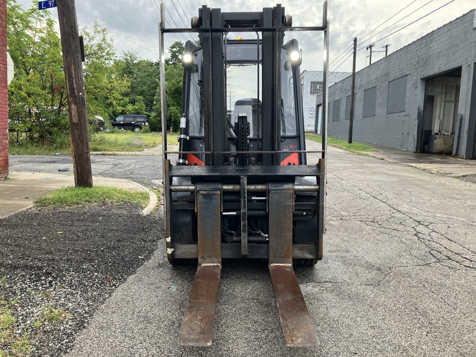 2018 Linde H50 Diesel 10000 LB Solid Pneumatic Forklift with SS/FP Triple Mast