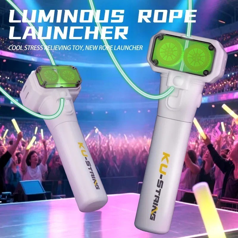 String Rope Glow in the Dark String Rope Launcher Luminous Portable Handheld Str