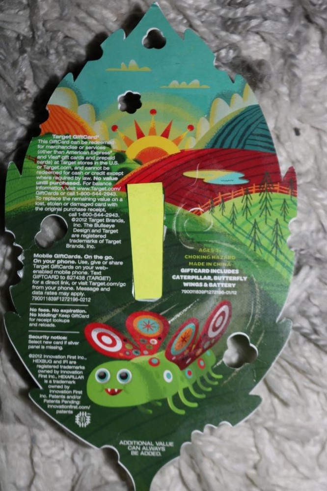 TARGET HEXBUG CURIOUS CRAWLY HEXAPILLAR GIFT CARD MICRO TOY BUG 2012 NEW SEALED