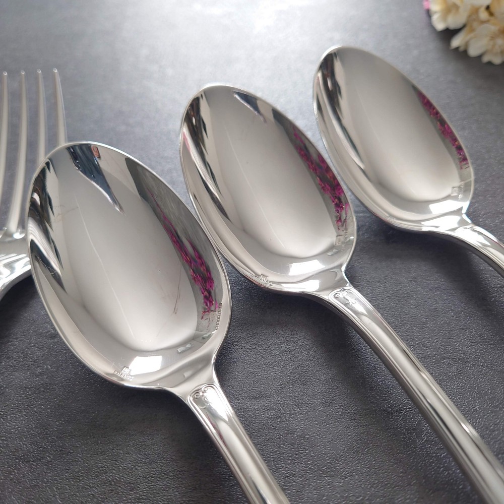 Christofle Malmaison 9pcs Silverplate Flatware Table Knife Fork Spoon Excellent