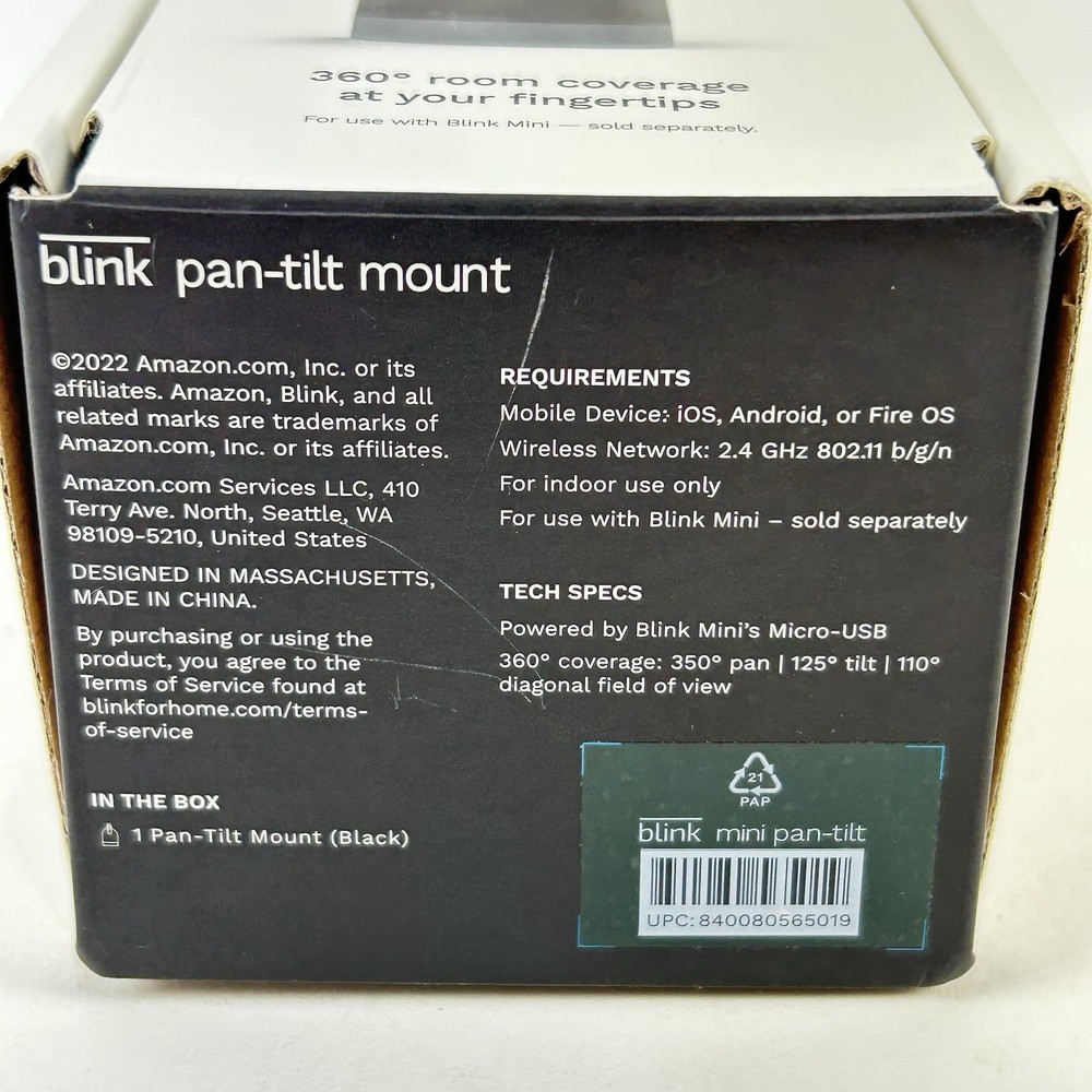 Blink Mini Pan-Tilt Mount – 360° Rotating Mount Accessory for Blink Mini Camera