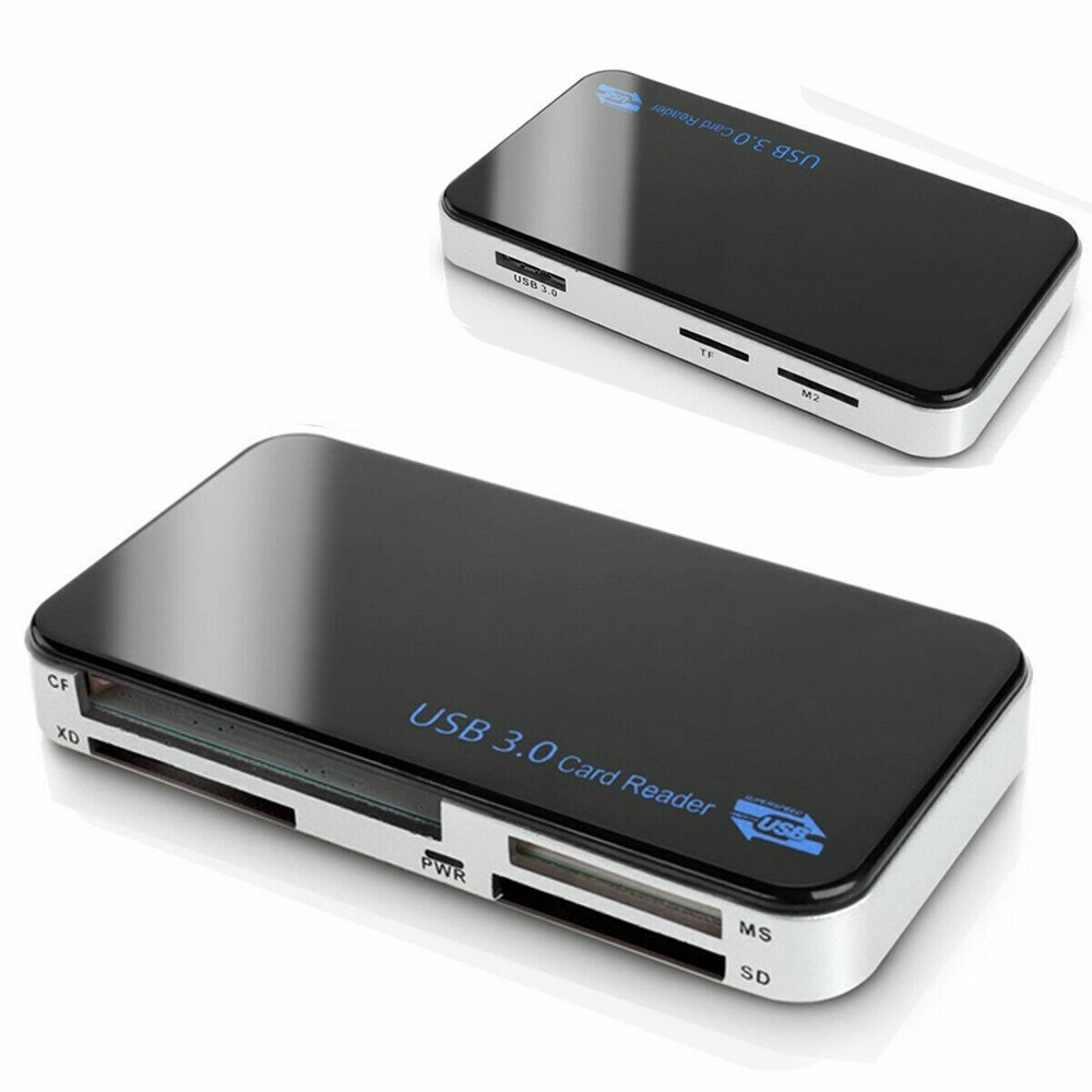 USB 3.0 Memory Card Reader Adapter 5Gbps Hub for CF/TF/SD/Micro SD/XD/M2/MS Card