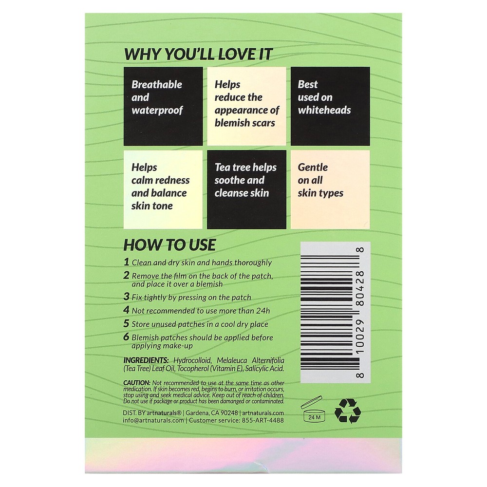 Luxe, Hydrocolloid Blemish Dots, Tea Tree, Sensitive Skin, 144 Patches