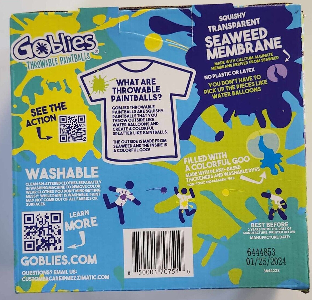 Goblies Throwable Paintballs Blue & Green 80 Pack