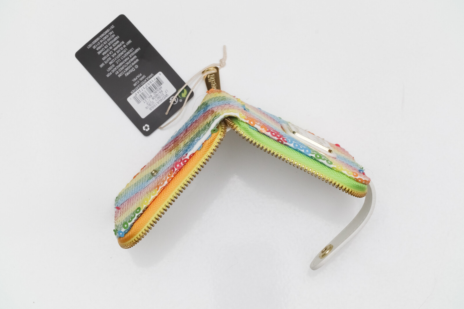 Loungefly Disney Mini Sequin Pride Rainbow Ziparound Wallet Coin Purse