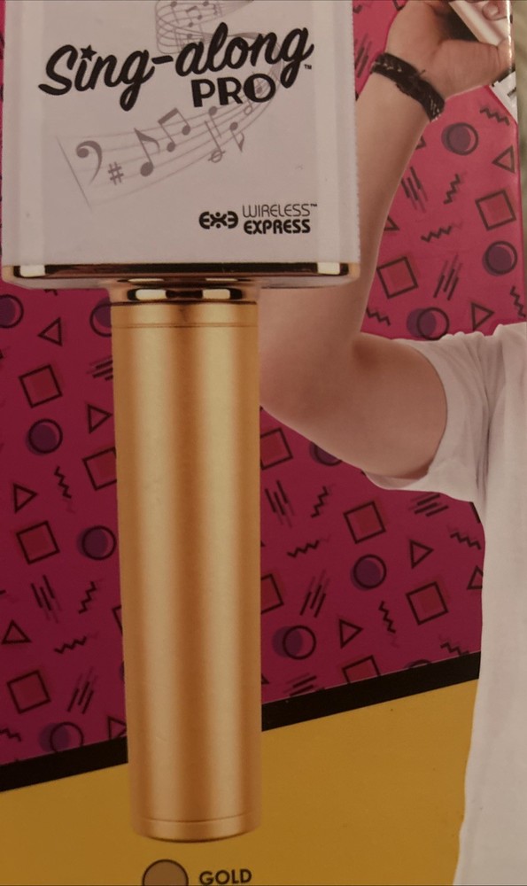 Sing-along PRO Bluetooth Karaoke Microphone and Speaker (Gold)