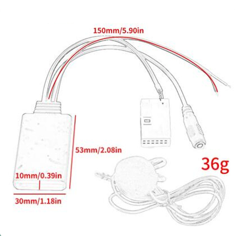 Bluetooth Module Receiver Adapter Radio Stereo AUX Cable Adapter 12Pin For VW