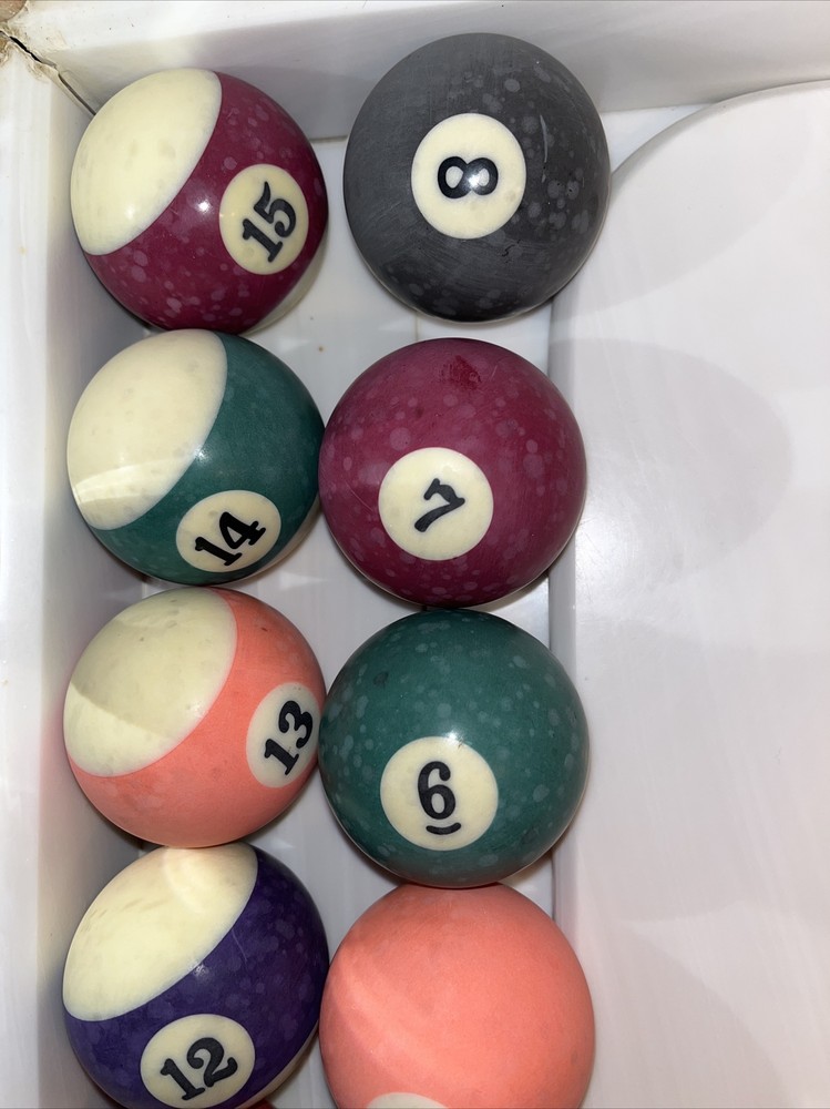 Vintage Full Set Pool Table Billiard Balls (2 1/4 in.)