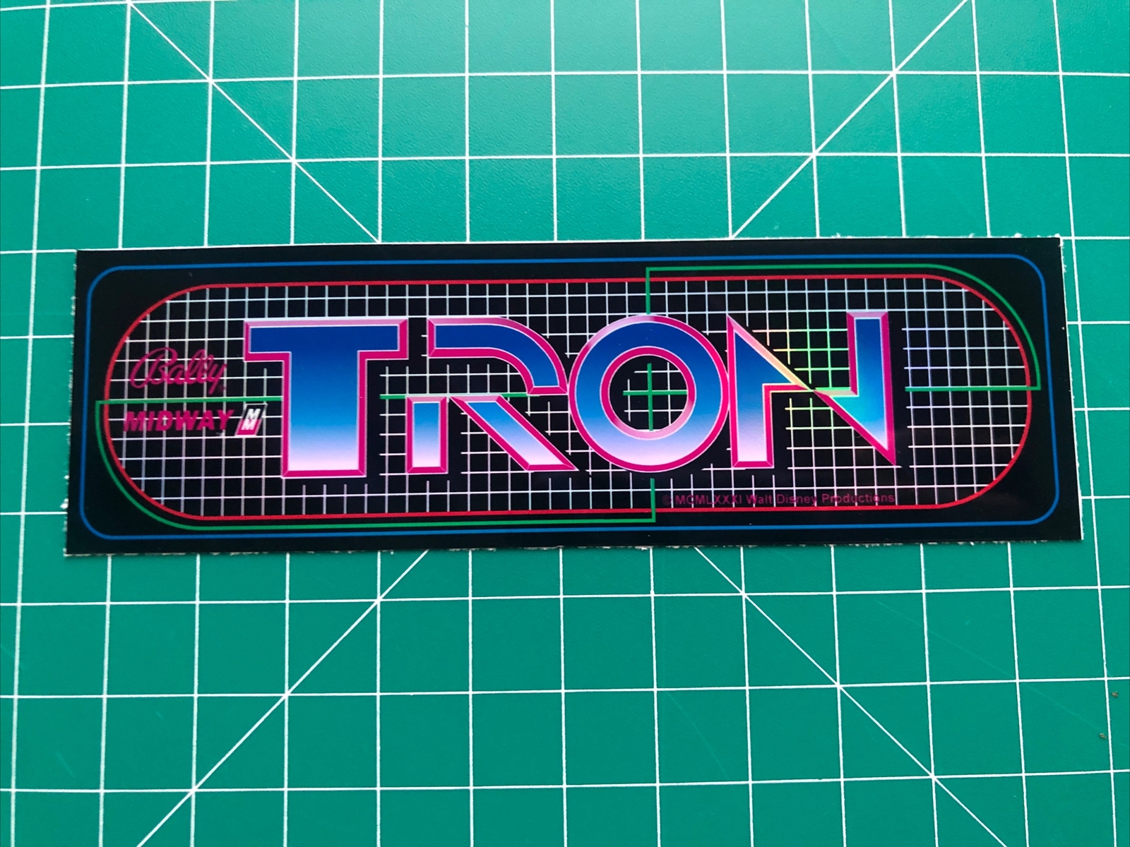 Tron Midway Arcade Marquee 1.75x5.75” Sticker Decal Holographic Glossy Vinyl