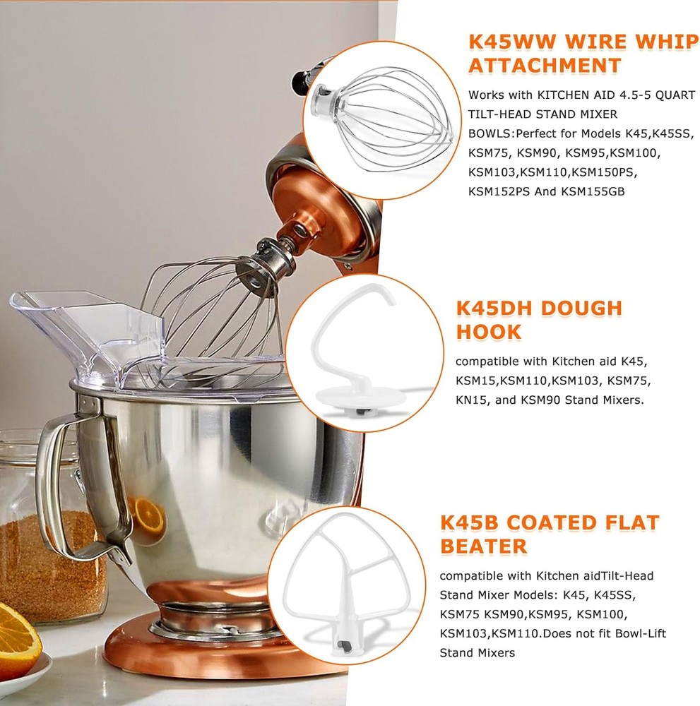 Stand Mixer Attachments 3-Piece Kit -Replace for Kitchen aid Accessories...