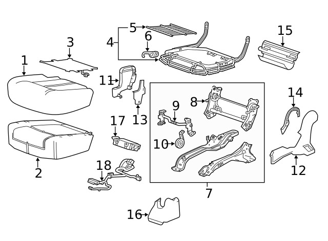 Genuine GM Cushion Frame 20821331