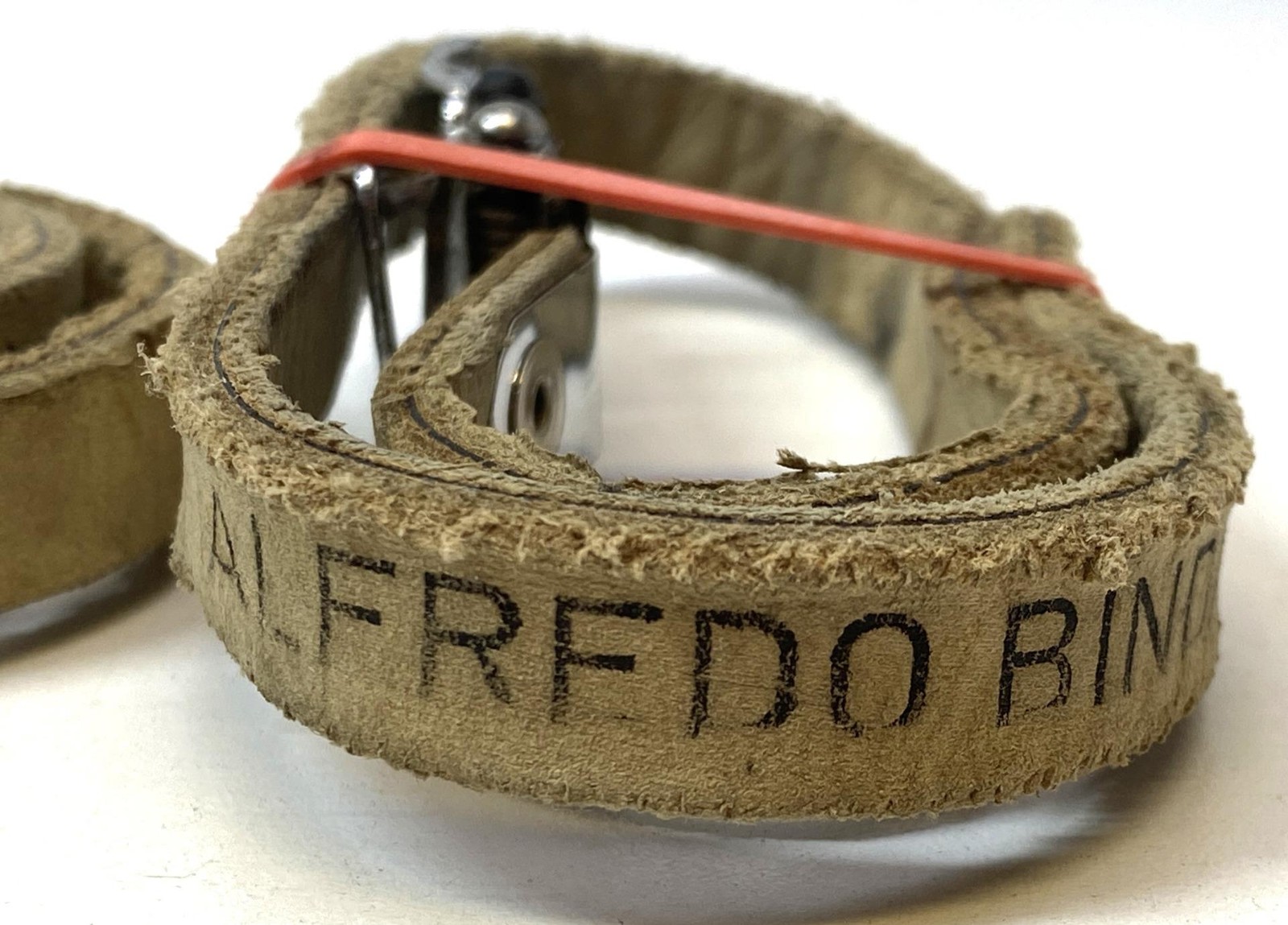 vintage Alfredo BINDA leather pedal TOE STRAPS Made in Italy