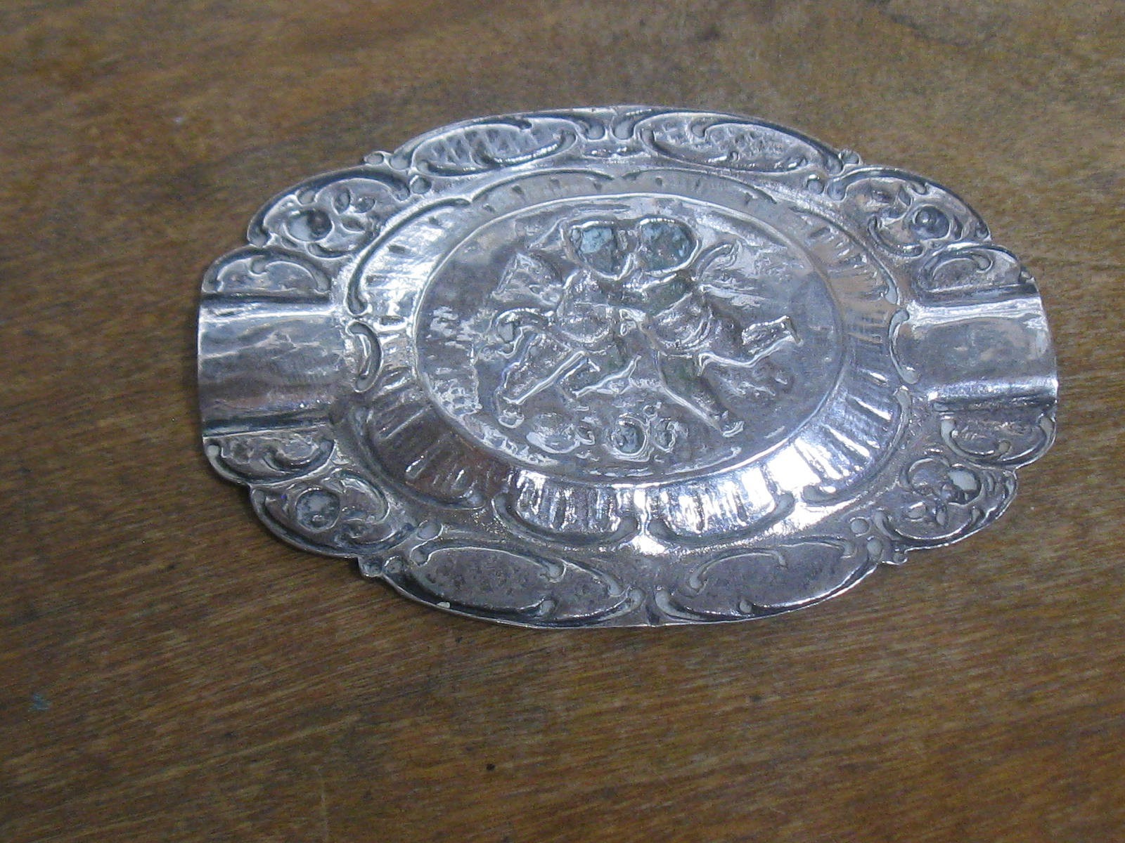 German 800 post 1886 silver coin or ashtray cupid or angels