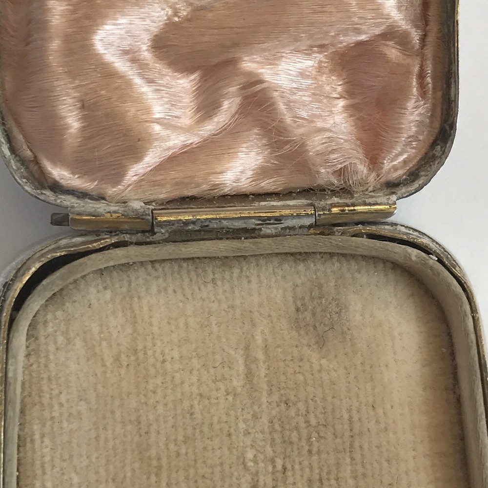 Antique Chinese Solid Silver Ring / Trinket Box Unidentified Marks 6cm X 4cm