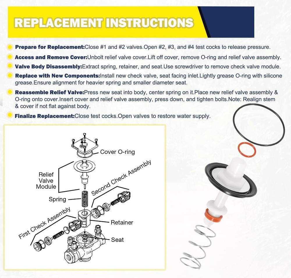 Replace for Watts LF009M3/009M3 3/4" Backflow Preventer Reduced Pressure Zone