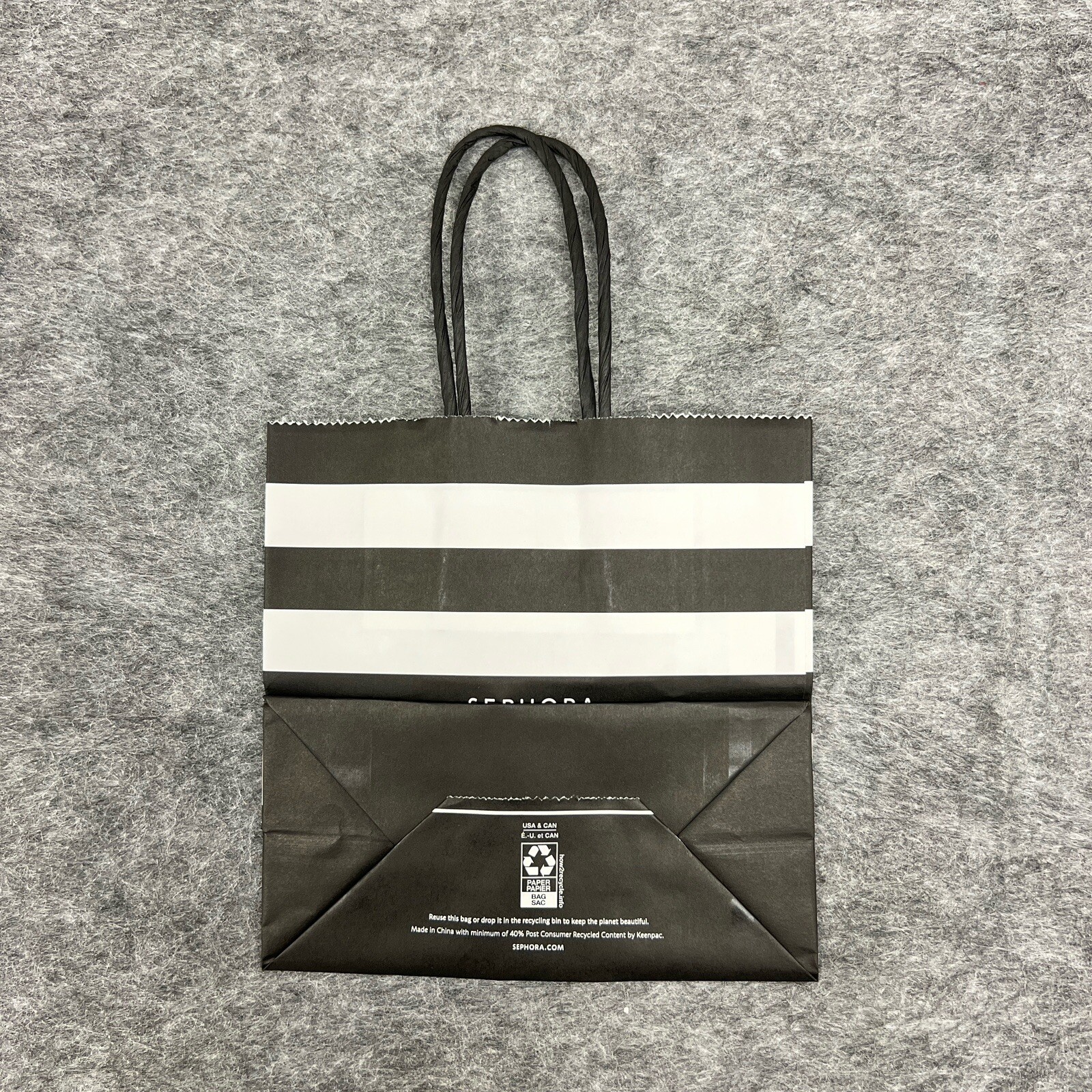 Sephora Paper Gift Bags 6X6X3 Black & White Stripes Store Lot of 10 NEW (Mini)