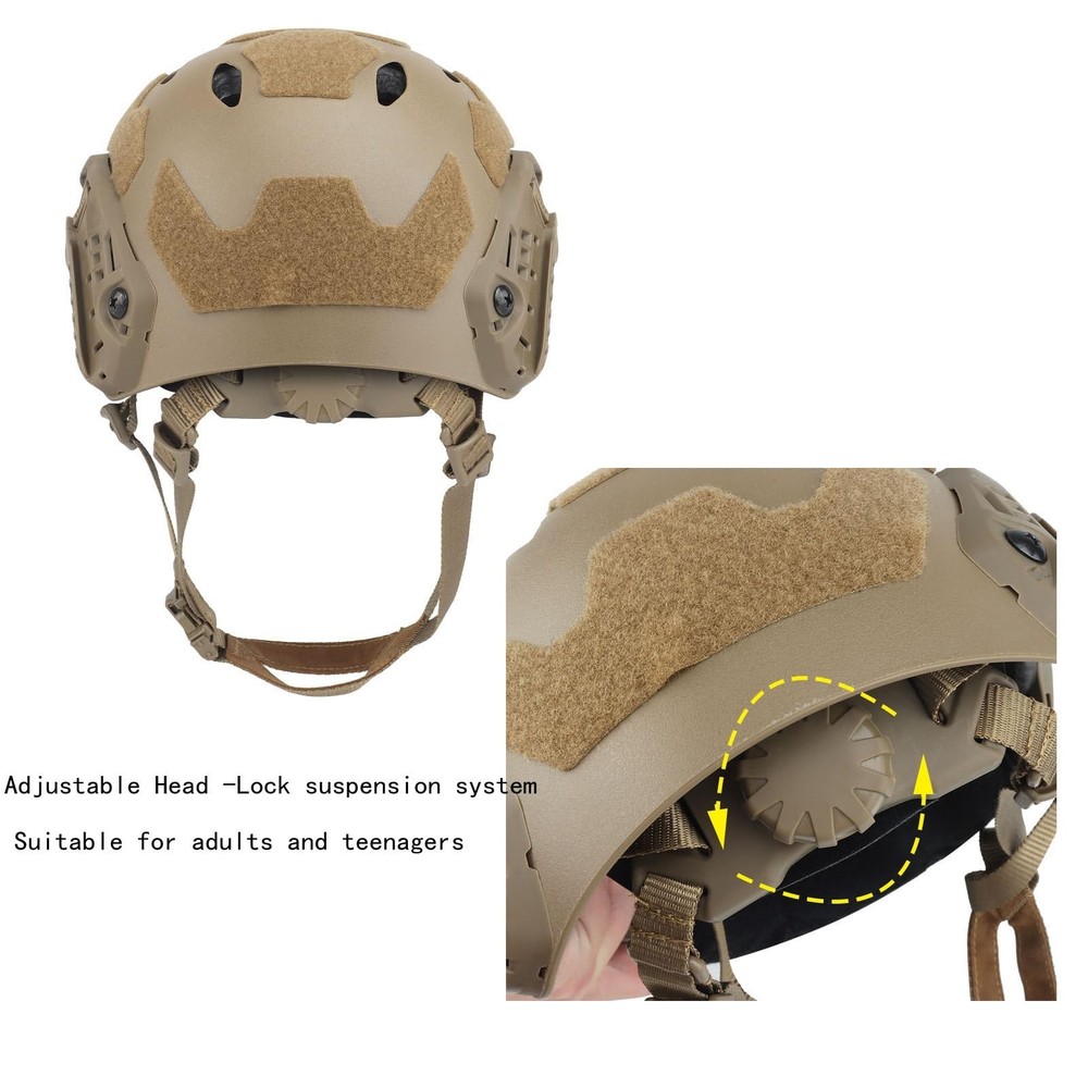 Lightweight Construction Tactical Fast Helmet Integrated NVG Mount Adjustable...