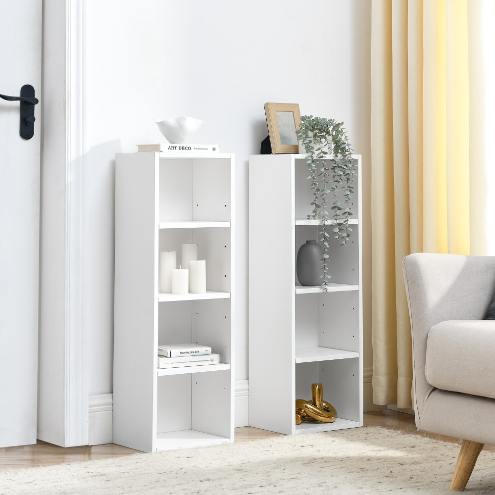 Multi-Purpose 8-Shelf Media Rack -Adjustable Bookcase,Slim Storage,Home Office