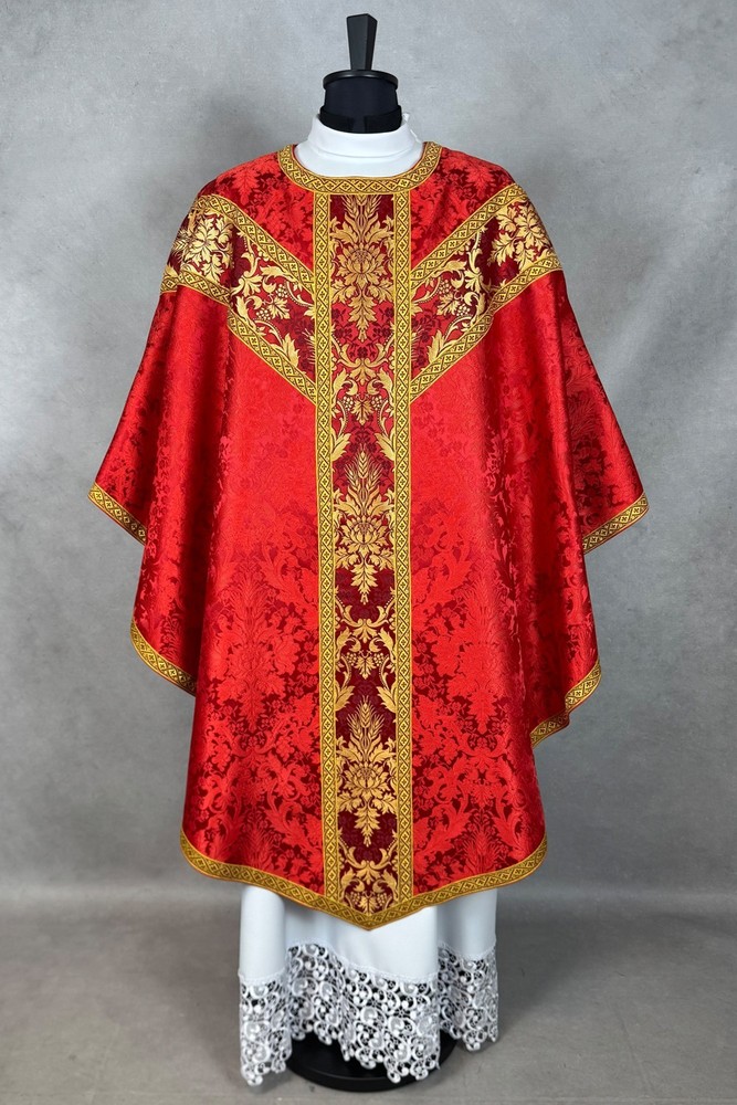 Red Gothic Chasuble, damask, vestment