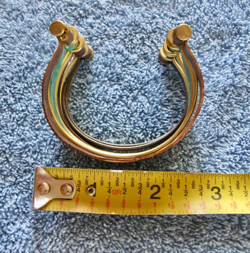 Connected 11 Bangles Bracelet; Multicolor; Golden Open Side; Posts; 3" Diameter