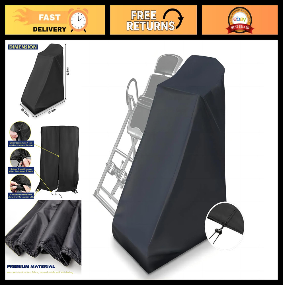 Waterproof Inversion Table Cover with Zipper - Dustproof, Fits Most Tables & Cha