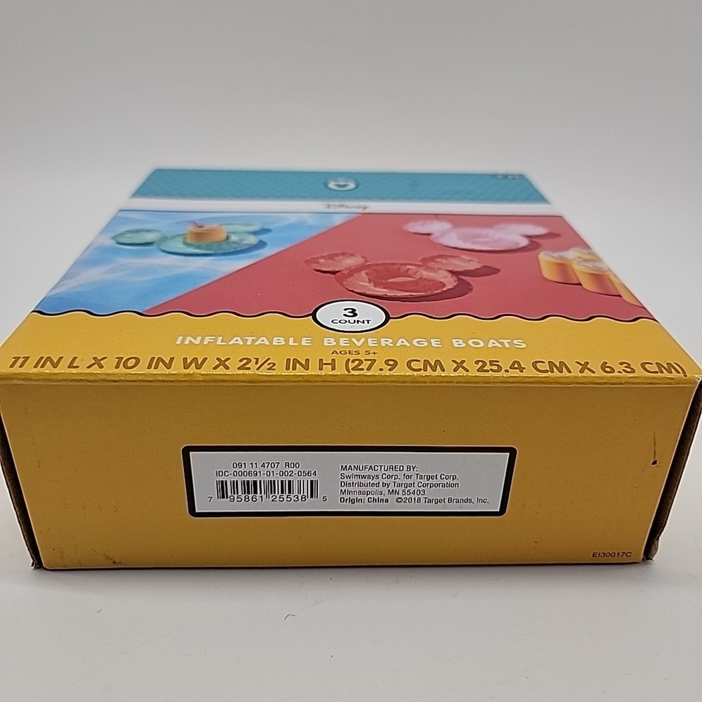 DISNEY Target Mickey Mouse 3 piece Inflatable Drink Holders Pool Float Vacation