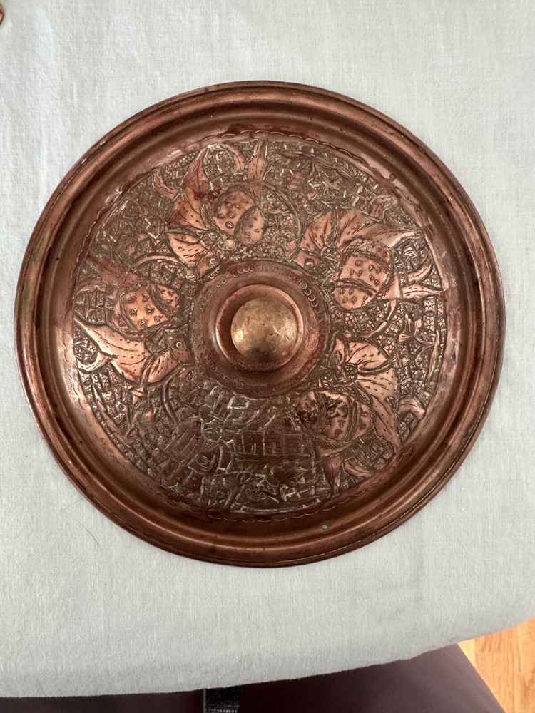 Vintage Nader copper warming pan with burner (4 piece set)