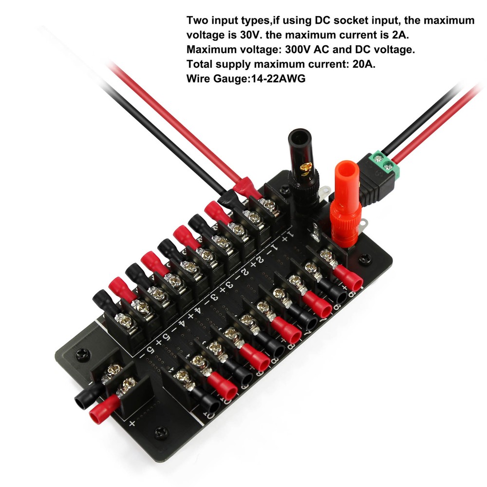 1 Unit Distribution Module 20A Power Distributor 3 Inputs 2X10 Outputs AC DC