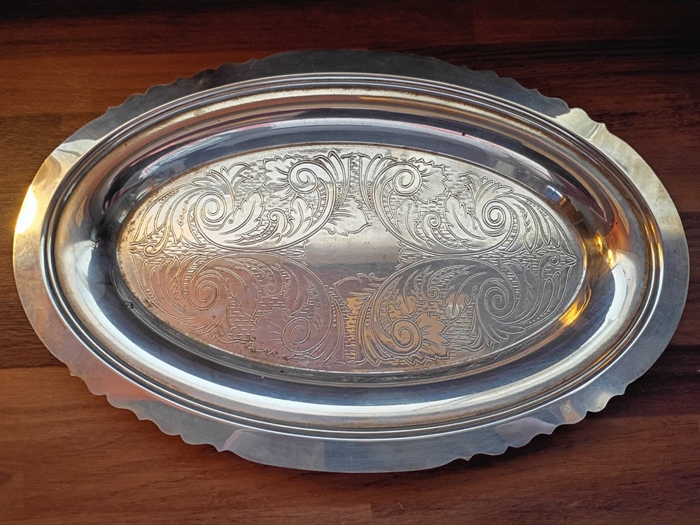 VTG Stearling Silver Tea Set - Cream & Sugar + Serving Tray Eclectic Retro Decor