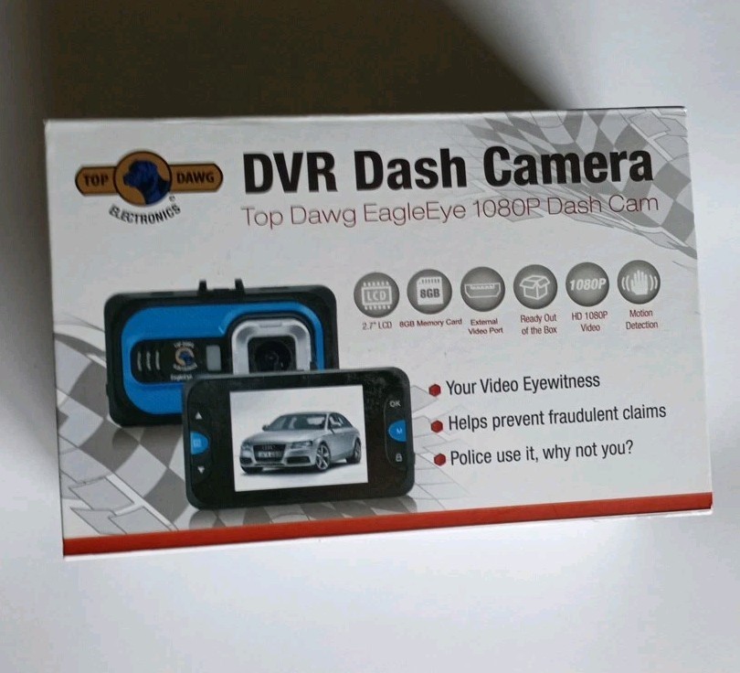 Top Dawg EagleEye 1080P Dash Camera - ​New, Seal Intact, Box Unopened.