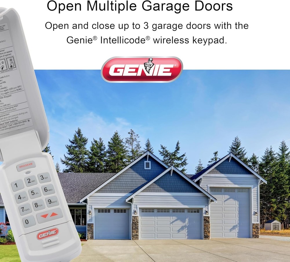Intellicode Compatible Garage Door Wireless Keypad - Easy Access with Backlight